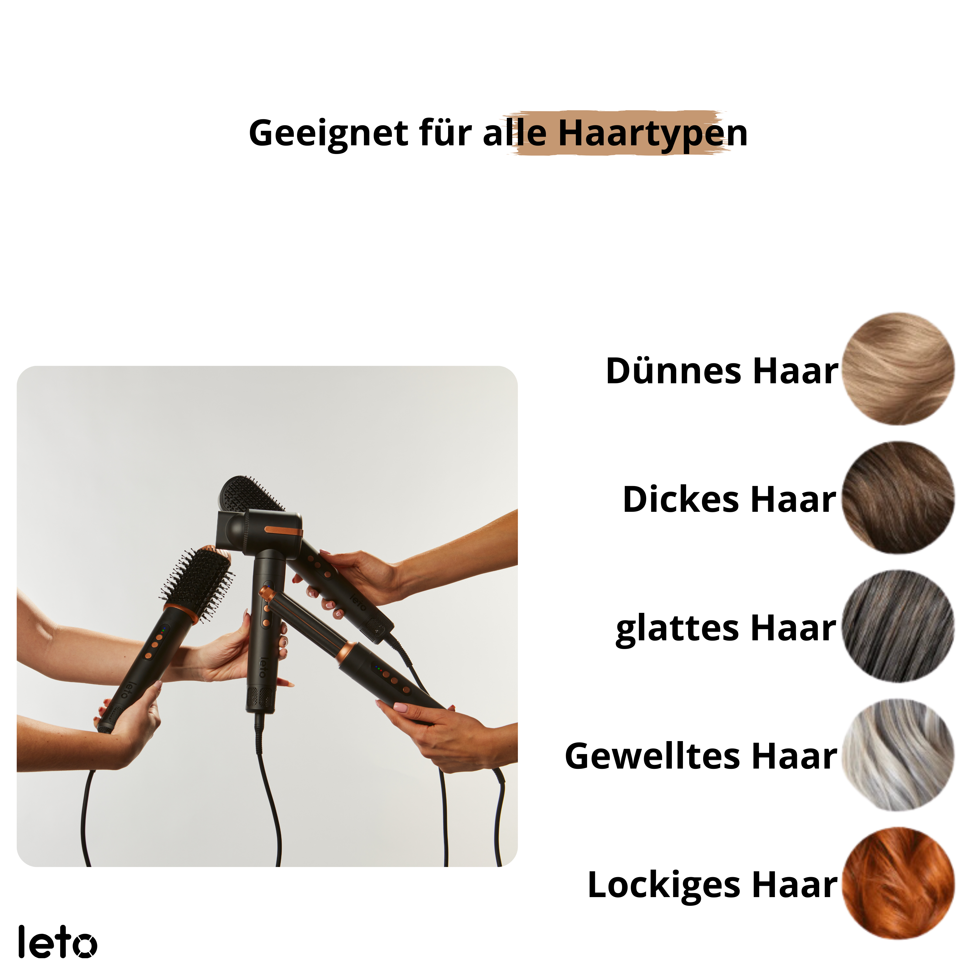 Leto Hairstrait Glätteeisen - 2 Einzelfunktionen