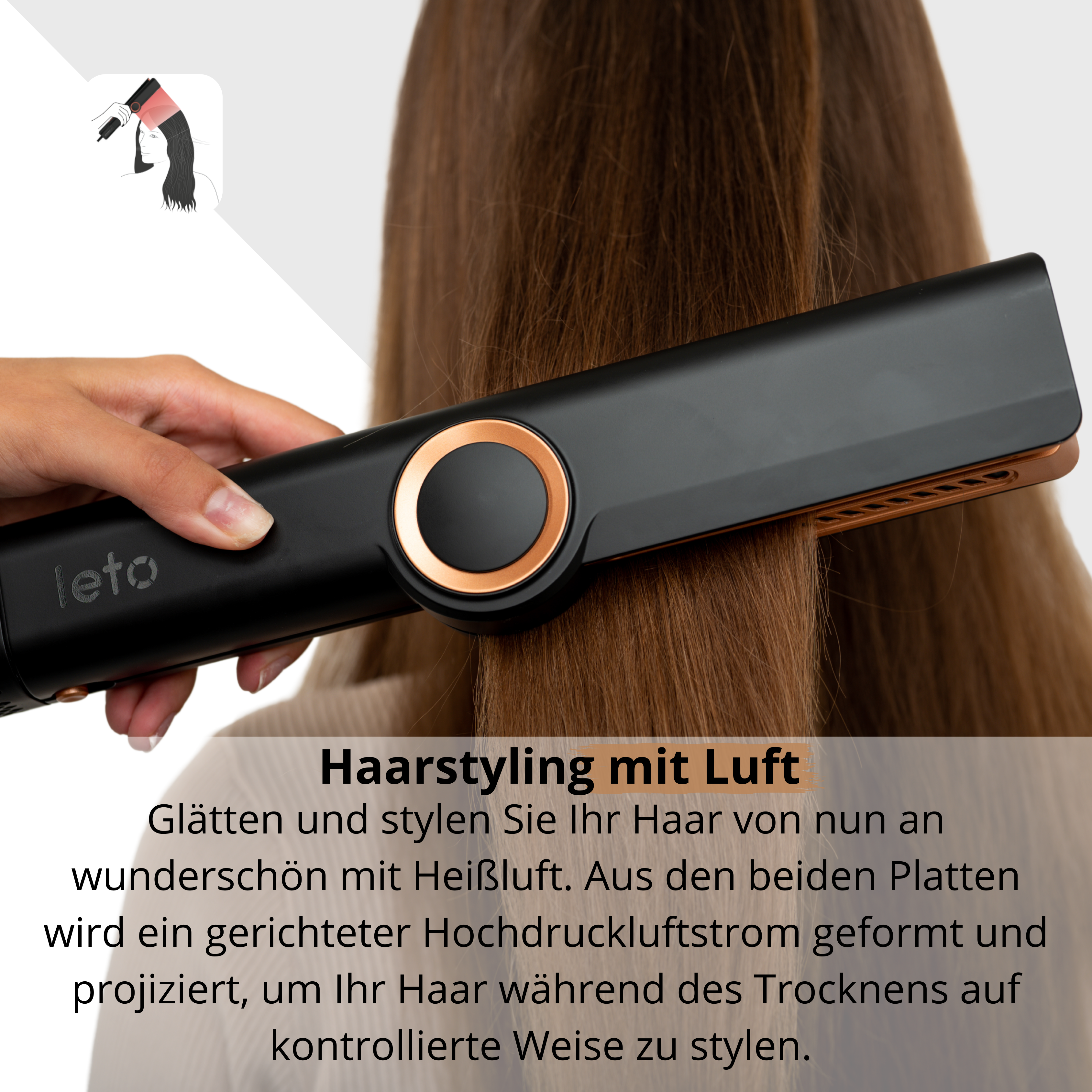 Leto Hairstrait Glätteeisen - 2 Einzelfunktionen